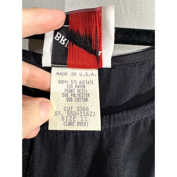 90s Vintage Dress Medium Black Maxi Crochet Cottage Prairie Whimsigoth Boho - Picture 4 of 8